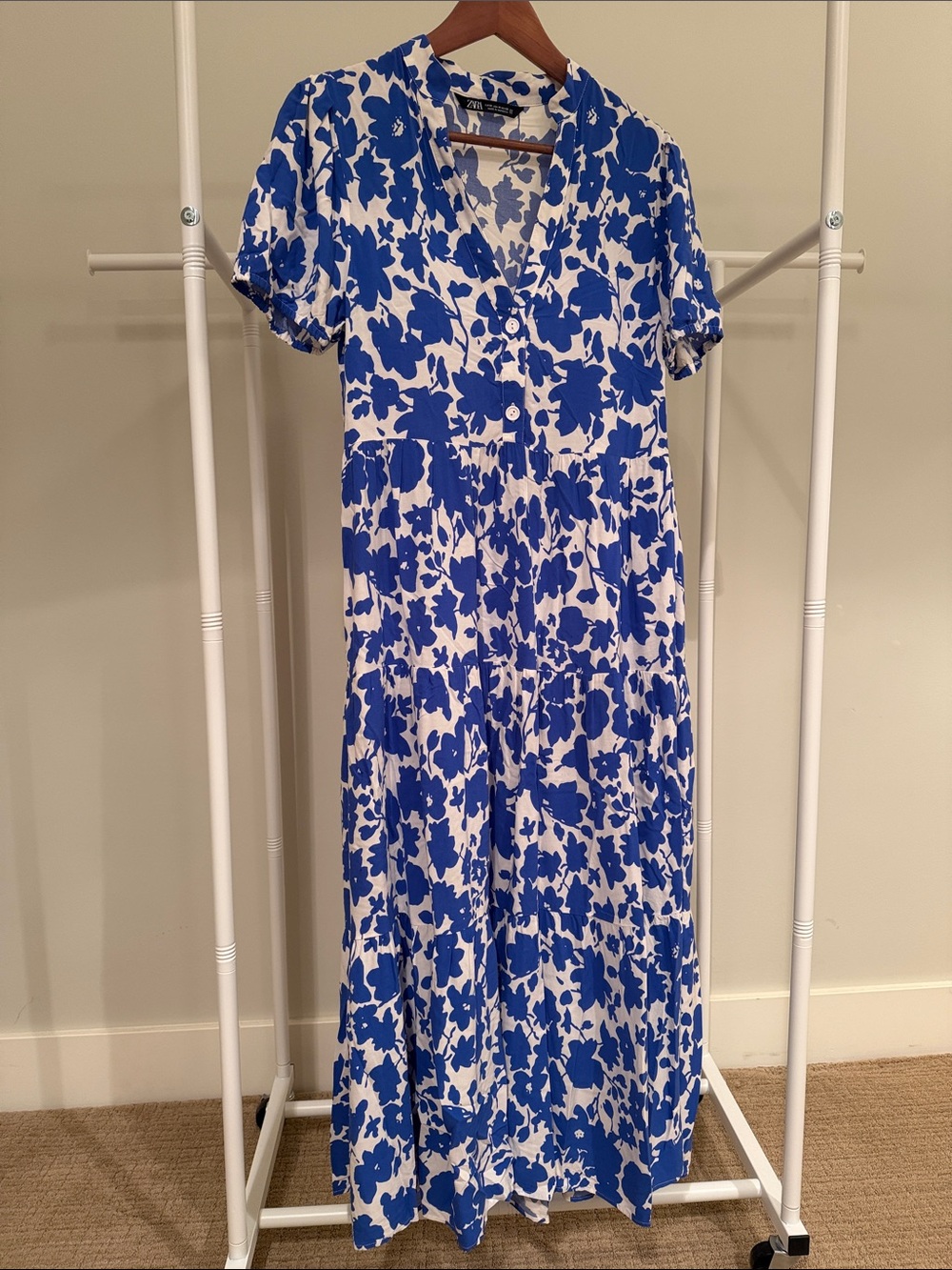 Zara Blue & White Floral Maxi Dress